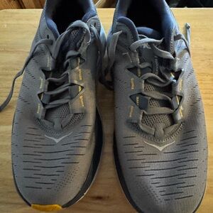 Hoka Men's Gray and Yellow Athletic Shoes